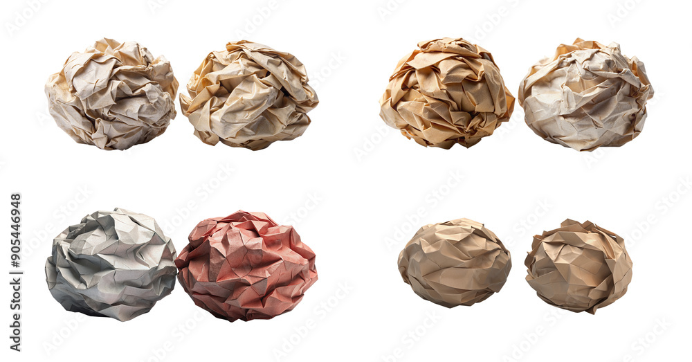 Detailed Crumpled Paper Balls Collection with a Transparent Background – Perfect for Textures and Stationery Graphics Detailed Crumpled Paper Balls Collection with a Transparent Background – Perfect for Textures and Stationery Graphics