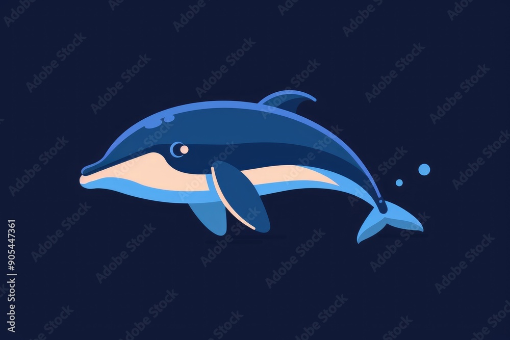 Fototapeta premium Cartoon Dolphin Illustration