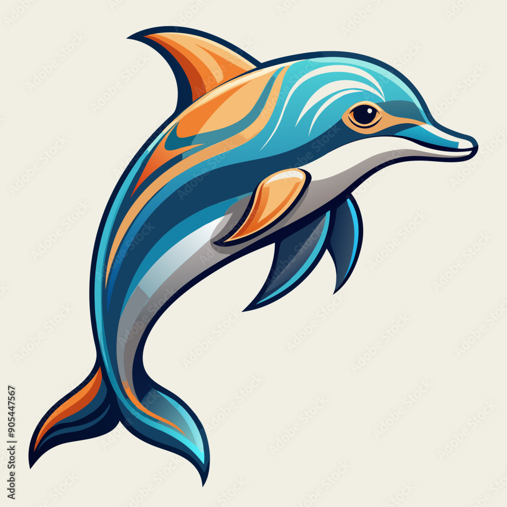 Naklejka premium Dolphin tattoo best style white background