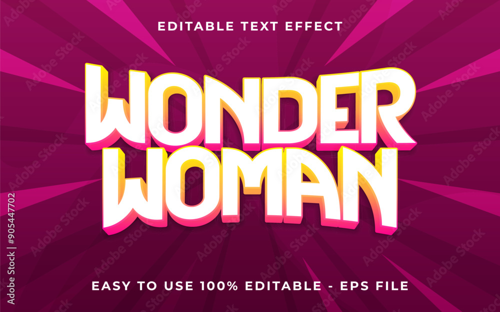 3d wonder woman gradient sparkle text style effect template editable text effect 3d wonder woman gradient sparkle text style effect template editable text effect