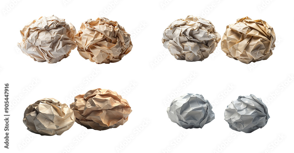 Detailed Crumpled Paper Balls Collection with a Transparent Background – Perfect for Textures and Stationery Graphics Detailed Crumpled Paper Balls Collection with a Transparent Background – Perfect for Textures and Stationery Graphics