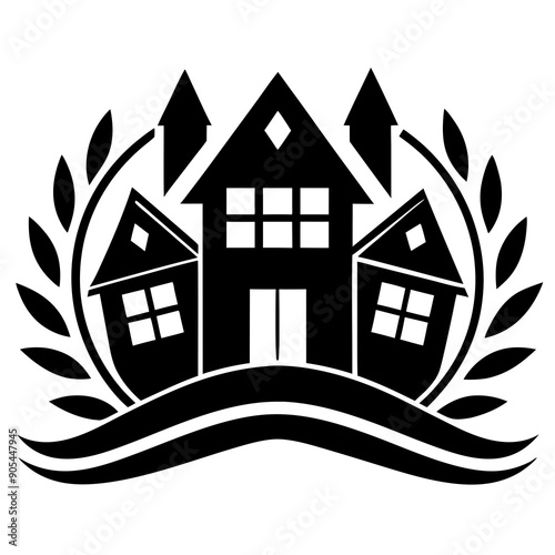 An elite logo for housing and community service businesses vector silhouette 