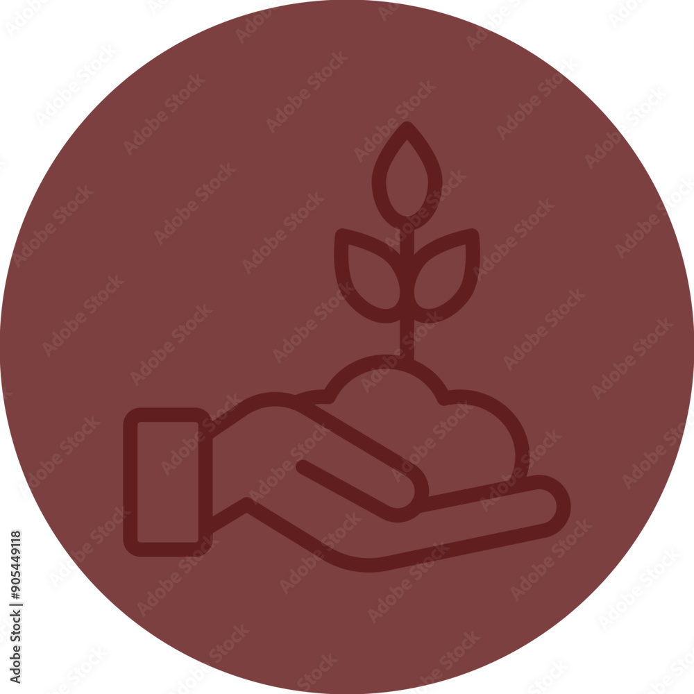 Obraz premium Sustainable Vector Line Maroon Circle Maroon