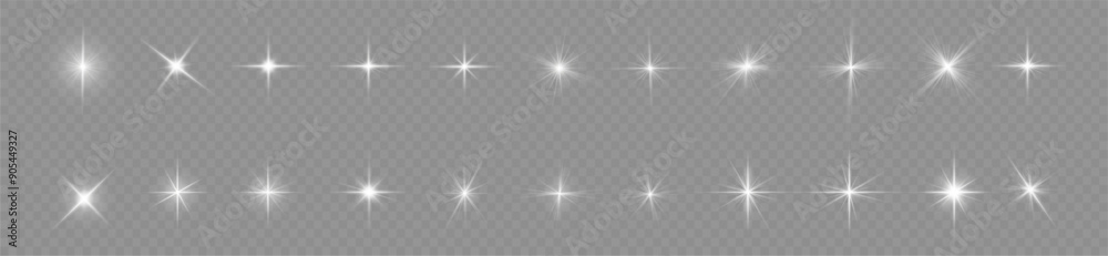 Golden light star, yellow sun rays, flash sparkles Golden light star, yellow sun rays, flash sparkles