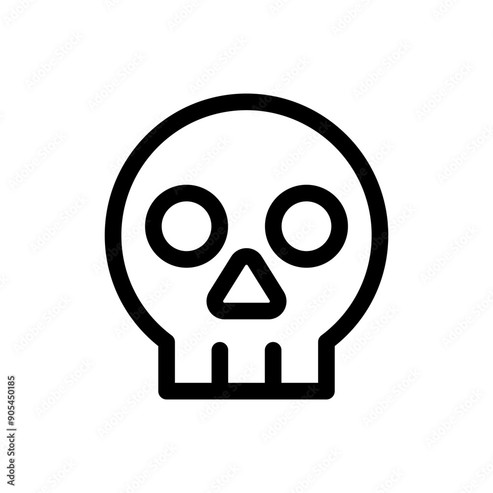 Skull icon in thin line style vector illustration graphic design Skull icon in thin line style vector illustration graphic design
