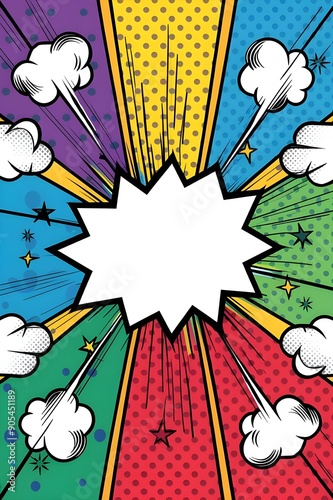 Retro Pop art comic book speech bubble background.