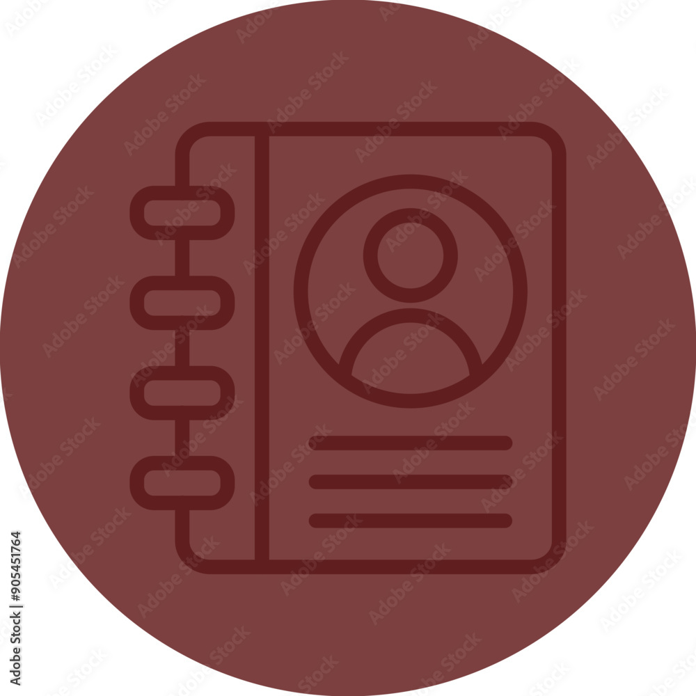 Contact Book Vector Line Maroon Circle Maroon Contact Book Vector Line Maroon Circle Maroon