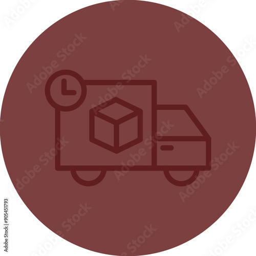 Delivery Vector Line Maroon Circle Maroon