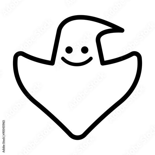 Ghost icon in thin line style vector illustration graphic design