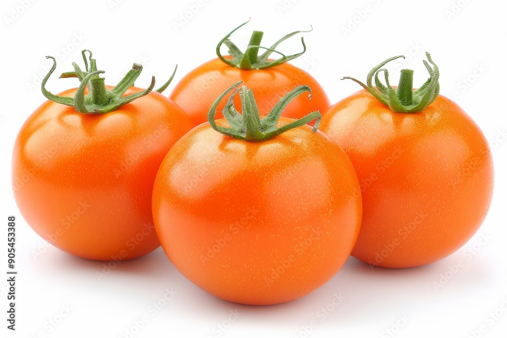 Perfectly ripe tomatoes on a white backdrop, ideal for vibrant culinary projects and fresh produce promotions. Perfectly ripe tomatoes on a white backdrop, ideal for vibrant culinary projects and fresh produce promotions.