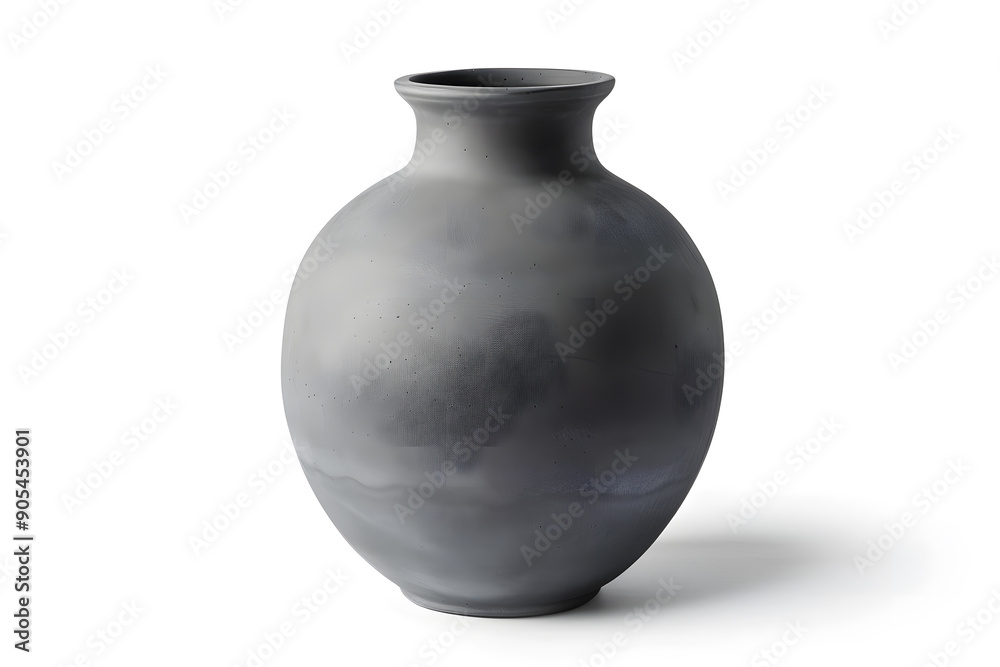 Grey ceramic vase isolated on white background Grey ceramic vase isolated on white background