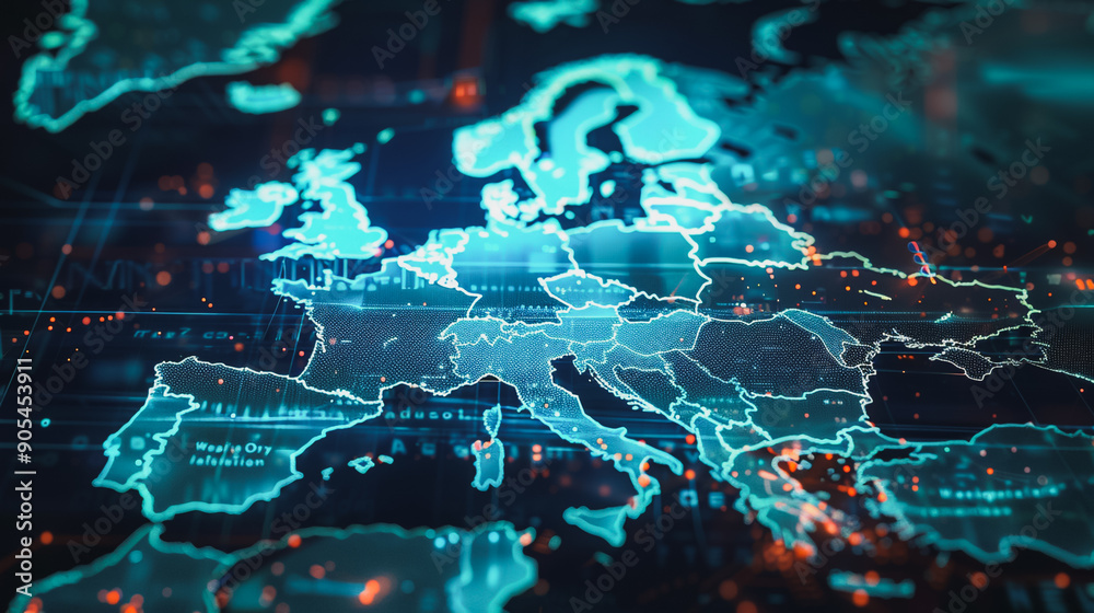 abstract business connection of line from nail node to node on world map background network points Earth's surface abstract business connection of line from nail node to node on world map background network points Earth's surface