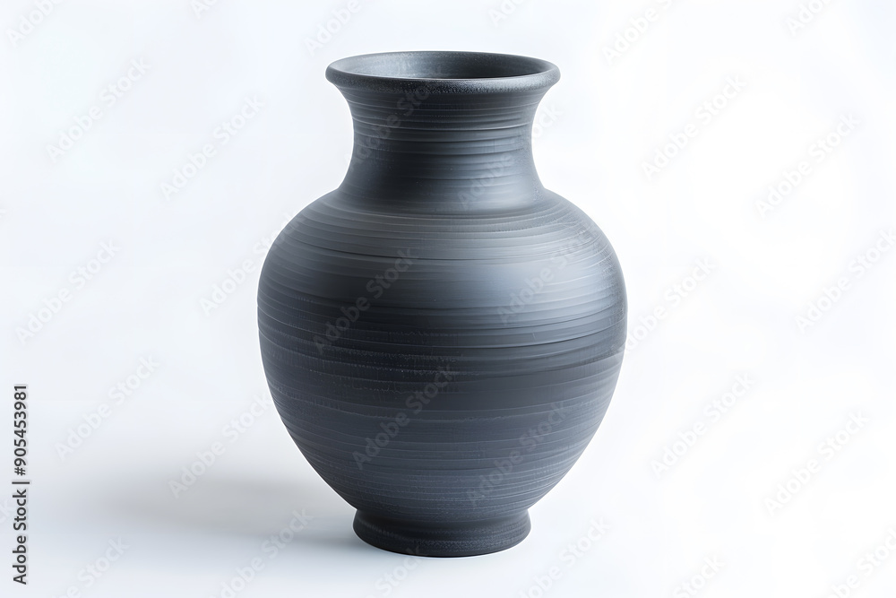 Grey ceramic vase isolated on white background Grey ceramic vase isolated on white background
