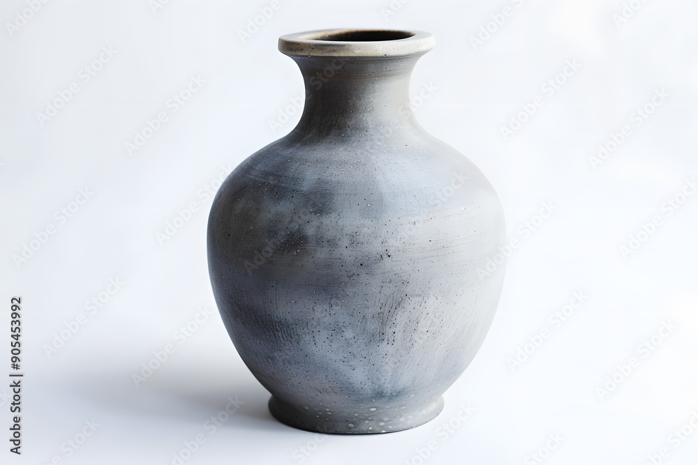 Grey ceramic vase isolated on white background Grey ceramic vase isolated on white background