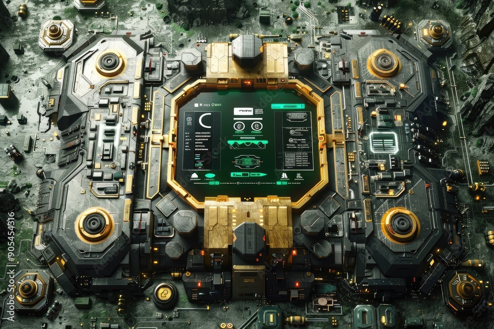 Futuristic Tech Interface - Cyberpunk Motherboard Design Futuristic Tech Interface - Cyberpunk Motherboard Design
