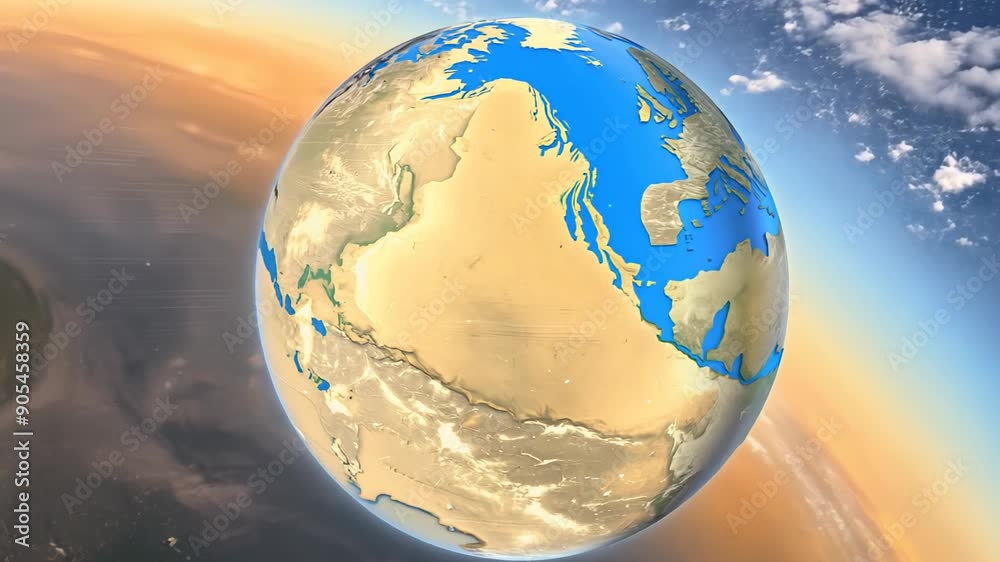 Globe with the word Climate action next to a thermometer. Concept: climate action and environmental protection