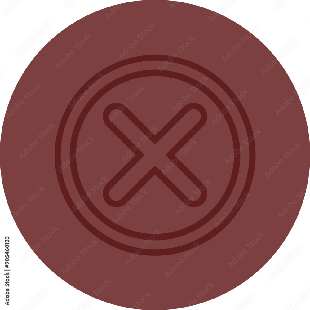 Obraz premium Rejection Vector Line Maroon Circle Maroon