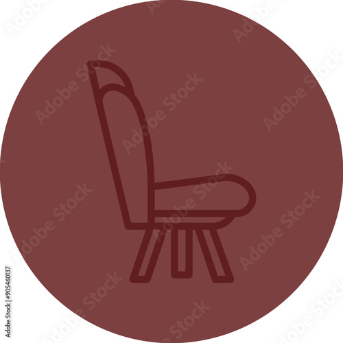 Seat Vector Line Maroon Circle Maroon