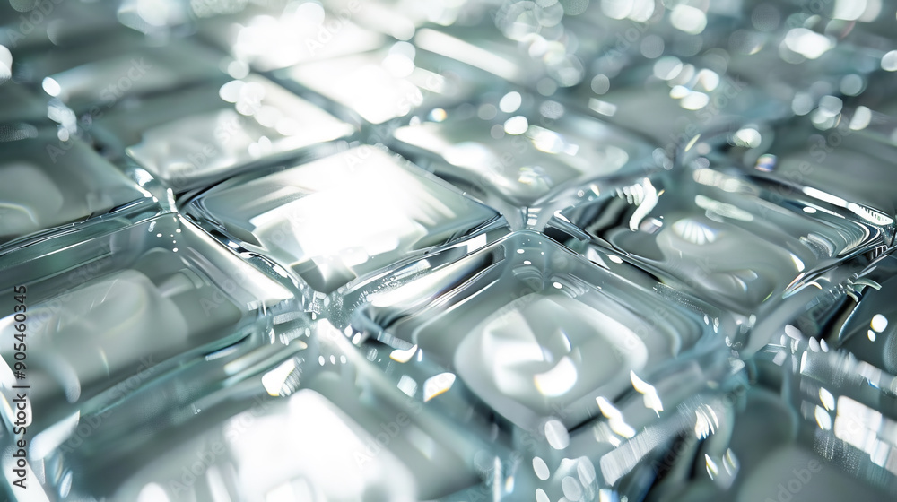 Close-up of silver glass tiles. Macro shot of reflective silver glass tiles with intricate patterns. Design for poster, banner, wallpaper. Close-up of silver glass tiles. Macro shot of reflective silver glass tiles with intricate patterns. Design for poster, banner, wallpaper.
