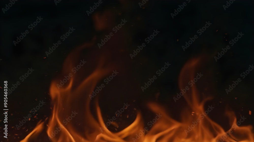Fire flames on black background. Fire flames on black background.