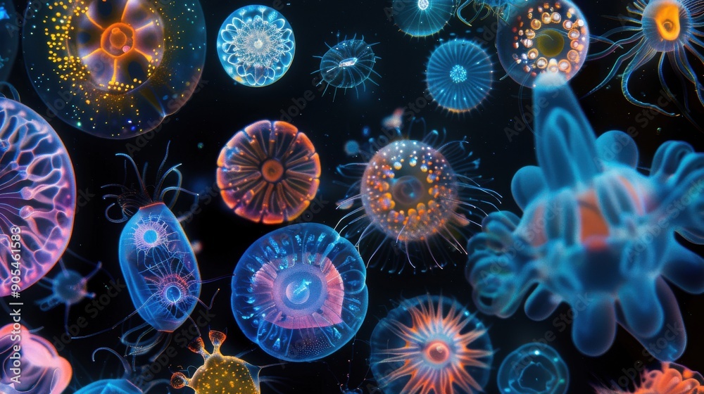 resolution microscopic image of protozoa in various ... Biology Diagrams