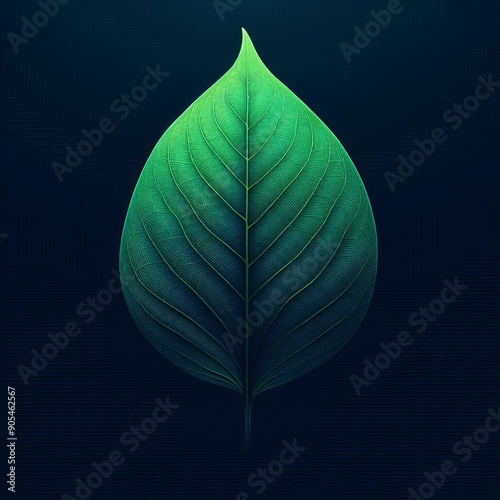 181 18 Tranquil green leaf with a serene and peaceful vibe embod photo