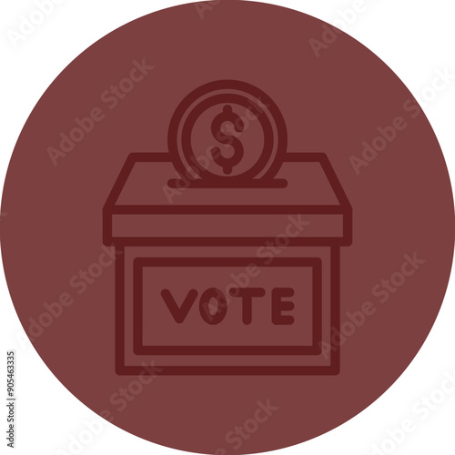 Campaign Donation Box Vector Line Maroon Circle Maroon