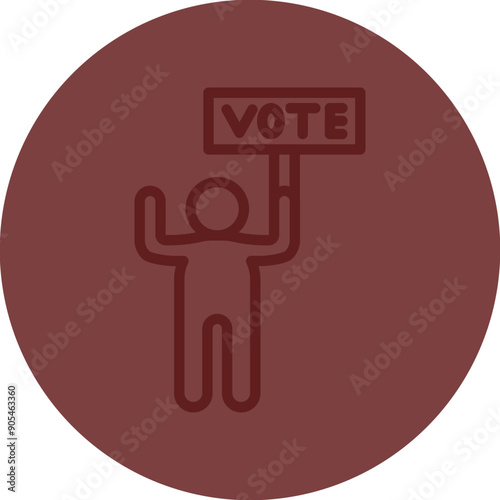 Campaign Slogan Vector Line Maroon Circle Maroon