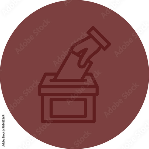Voter Turnout Graph Vector Line Maroon Circle Maroon