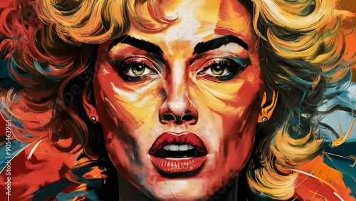 Close-up theoretical artistic creation representation of lady with energetic tones