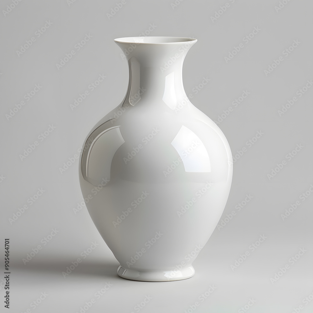 White ceramic vase isolated on grey background White ceramic vase isolated on grey background