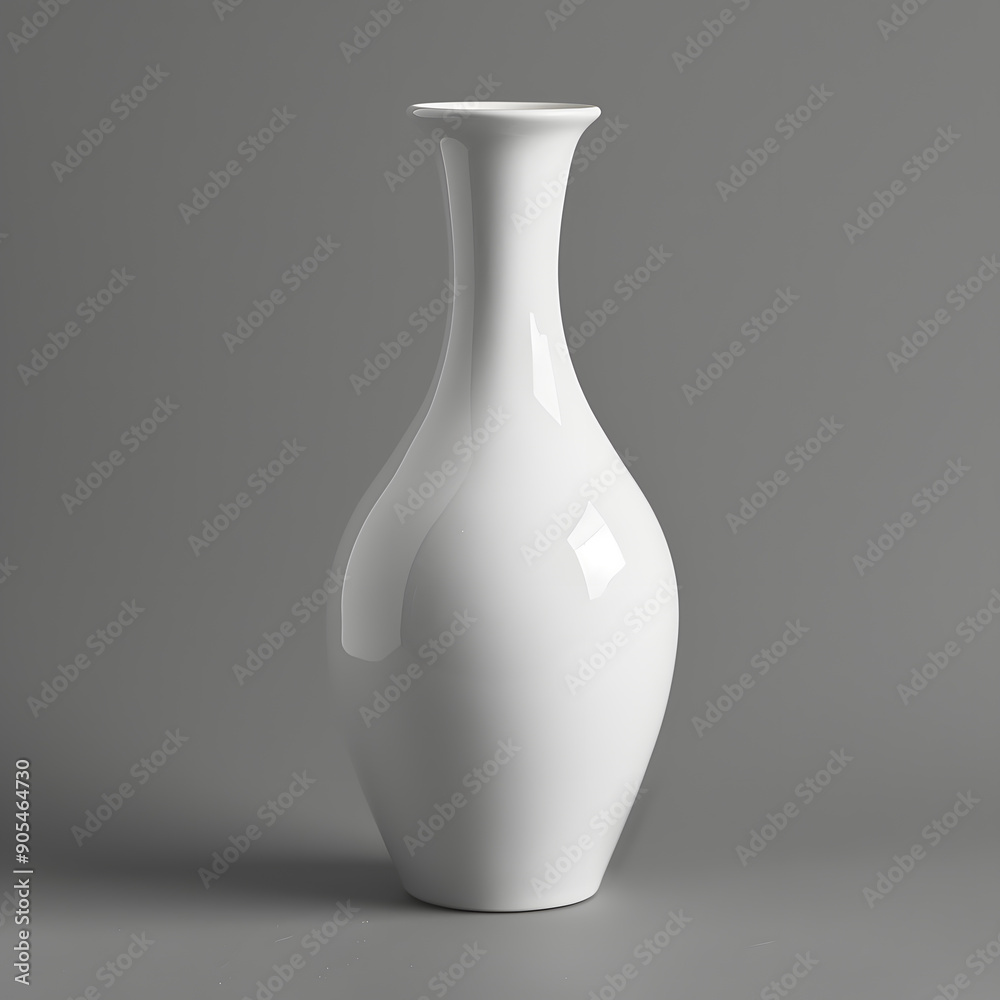 White ceramic vase isolated on grey background White ceramic vase isolated on grey background