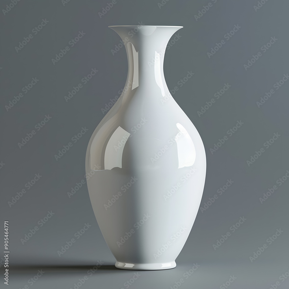 White ceramic vase isolated on grey background White ceramic vase isolated on grey background