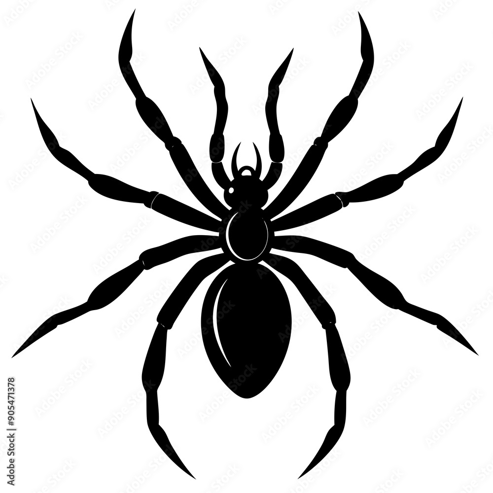 realistic spider silhouette vector art illustration realistic spider silhouette vector art illustration
