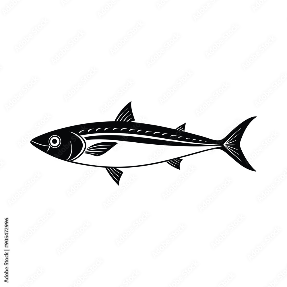 a silhouette of a fish mackerel illustration
a silhouette of a fish mackerel illustration