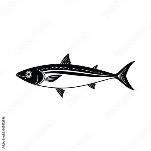 a silhouette of a fish mackerel illustration
