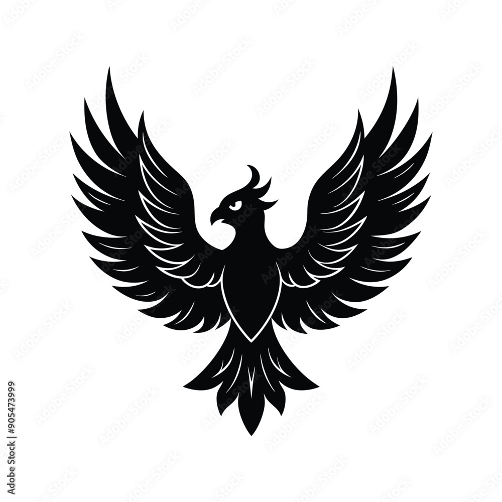 Obraz premium silhouette bird with fire wings