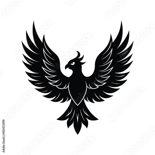 silhouette bird with fire wings