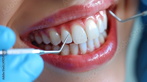 Patient Receiving Professional Dental Cleaning During Routine Checkup at a Clinic