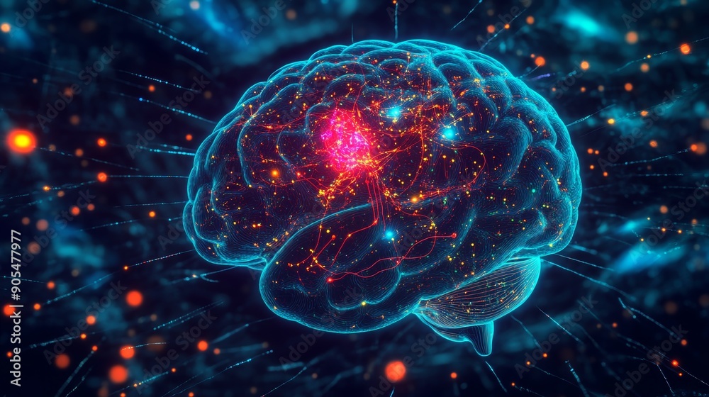 Ultra-clear shot of a brain-computer interface in use, neural activity visualization Ultra-clear shot of a brain-computer interface in use, neural activity visualization