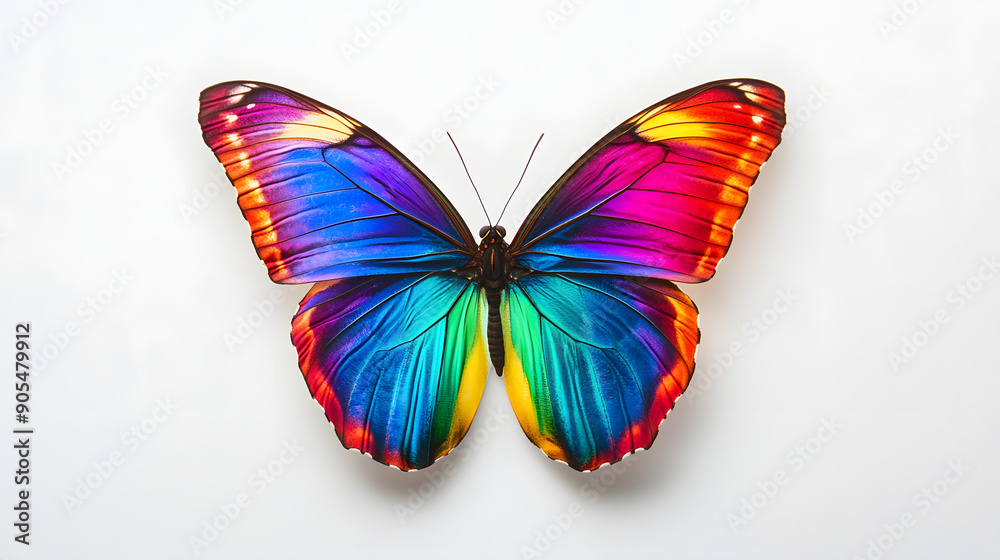 Vibrant Butterfly With Fully Spread Multicolored Wings Vibrant Butterfly With Fully Spread Multicolored Wings