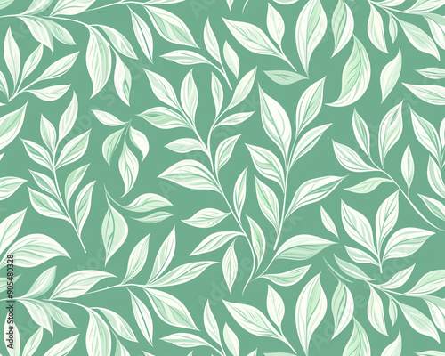 Green Leafs - leaves, pattern, nature, green, foliage, botanical, background, seamless, organic, decorative, design, texture, flora, nature pattern, leaf pattern