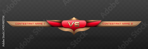 Versus Lower Third in Fantasy Gold and Red for Esports, Gaming, and Sports Broadcasts