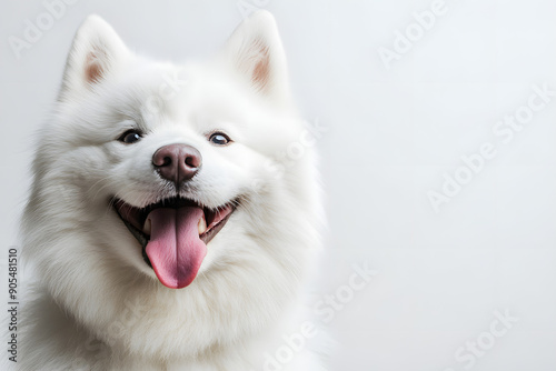 "Playful Samoyed: Joyful Close-Up"