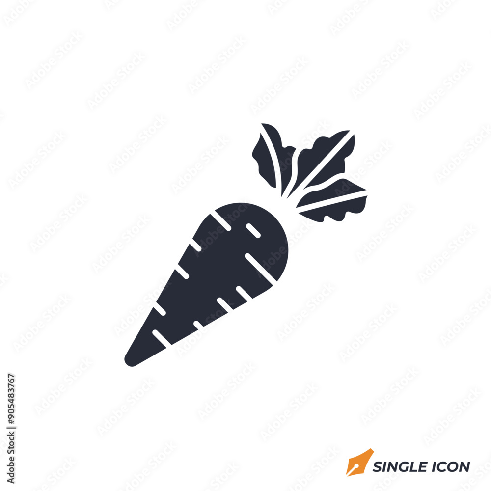 Carrot icon vector illustration. Carrot symbol isolated on white background. Carrot icon vector illustration. Carrot symbol isolated on white background.
