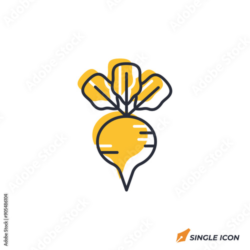 Radish icon vector illustration. Radish symbol isolated on white background