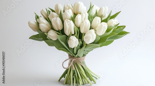 Elegant white tulip bouquet 