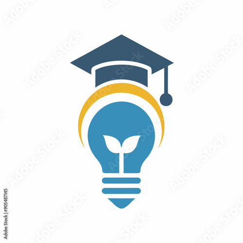 create a minimalist education logo vector art illustration