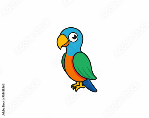 Colourful vector illustration of a parrot, ideal for digital and print projects, featuring vibrant feathers and intricate details.