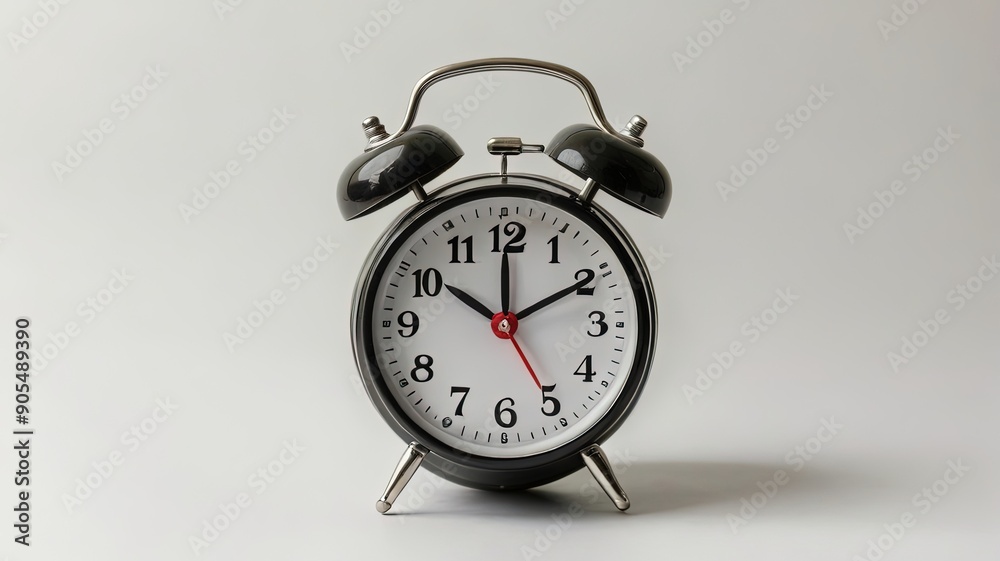 Classic Alarm Clock on White Background Classic Alarm Clock on White Background